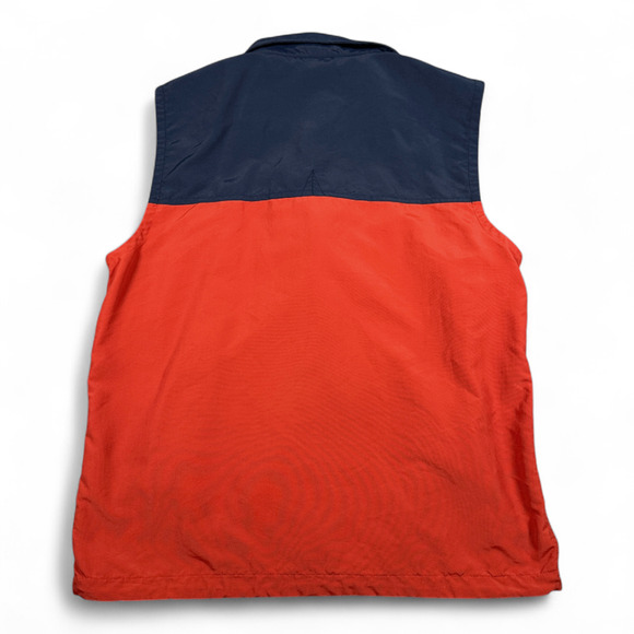 LL Bean Vest Adult MEDIUM Orange Blue Colorblock Mountain Classic Zip Outdoor - Picture 3 of 11
